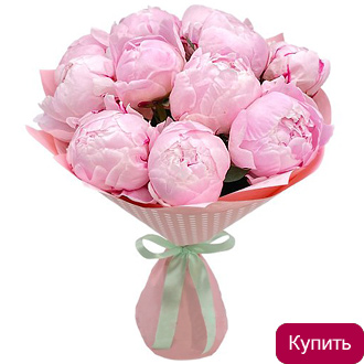 Розовые пионы в букете